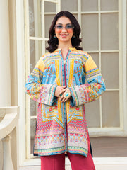 Sky Blue & Pink 2-Piece Printed Suit For Women