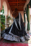Sahiba Black Chiffon & Silk Lehenga Choli with Dupatta For Women