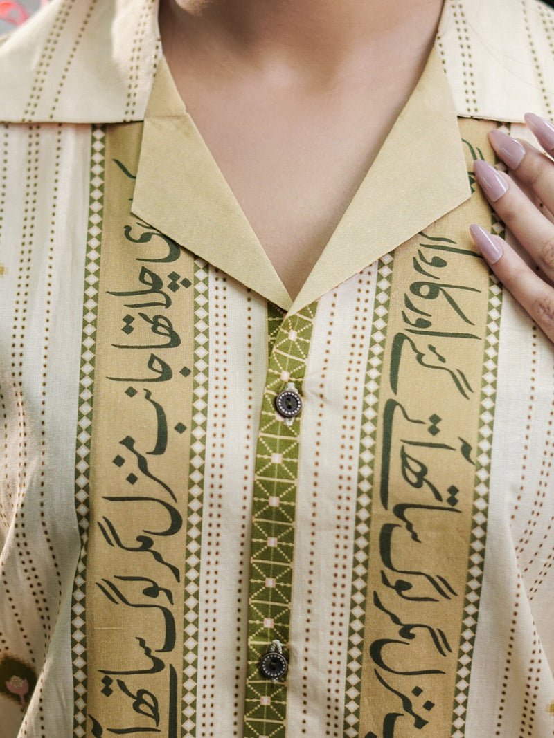 Urdu Poetry Pure Lawn Unisex Shirt For Unisex