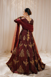 Zeenat Royal Burnt Maroon Silk Lehenga For Women