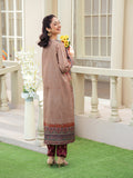 Maroon 3-Piece Poly Crepe Printed Suit For Women