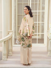 Peach Beige Floral Printed 2-Piece Suit For Women
