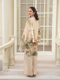Peach Beige Floral Printed 2-Piece Suit For Women