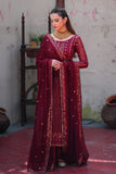 Mashal Maroon Long Shirt Sharara with Chiffon Dupatta For Women