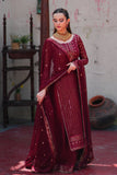 Mashal Maroon Long Shirt Sharara with Chiffon Dupatta For Women