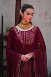Mashal Maroon Long Shirt Sharara with Chiffon Dupatta For Women