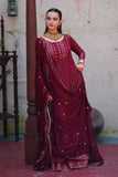 Mashal Maroon Long Shirt Sharara with Chiffon Dupatta For Women