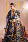 Blue Royal Embroidered Raw Silk Lehenga For Women