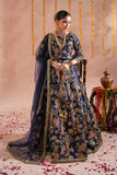 Blue Royal Embroidered Raw Silk Lehenga For Women