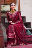 Mashal Maroon Long Shirt Sharara with Chiffon Dupatta For Women