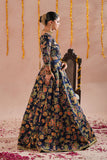 Blue Royal Embroidered Raw Silk Lehenga For Women