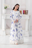 Daisy Pearl White & Sky Blue Georgette Chiffon Frock with Dupatta For Women