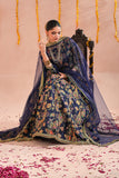 Blue Royal Embroidered Raw Silk Lehenga For Women