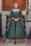 Afsaana Dark Green Kattan Silk Maxi with Net Dupatta For Women