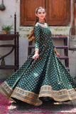 Afsaana Dark Green Kattan Silk Maxi with Net Dupatta For Women