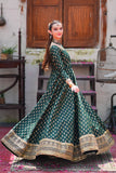 Afsaana Dark Green Kattan Silk Maxi with Net Dupatta For Women