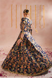 Blue Royal Embroidered Raw Silk Lehenga For Women