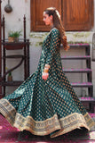 Afsaana Dark Green Kattan Silk Maxi with Net Dupatta For Women