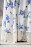 Daisy Pearl White & Sky Blue Georgette Chiffon Frock with Dupatta For Women