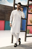 Off-White Color Crown Embellished Kurta Pajama For Men