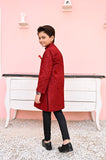 Vibrant Maroon Sequence Sherwani For Boys