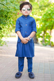 Blue Kurta with Matching Waistcoat For Boys