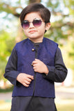 Elegant Deep Blue Waistcoat Suit For Timeless Sophistication For Boys