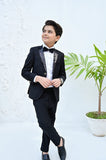 Sophisticated 4-Piece Black Sequin Suit For Boys