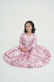 Floral Elegance Silk Maxi For Girls