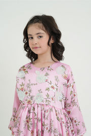 Floral Elegance Silk Maxi For Girls