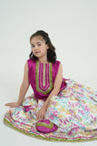 Silk Floral Lehenga with Embellished Choli For Girls