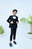 Sophisticated 5-Piece Black Suit For Boys