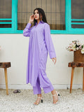 Lilac Co Ord Set: Shirt & Straight Pant For Women