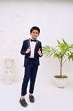 Elegant 4-Piece Blue Sequin Suit For Boys