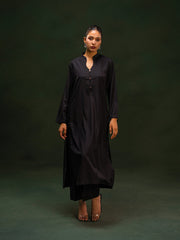 Black Premium Wash & Wear Co-Ord Set For Women