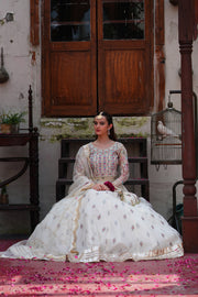 Naqsh Off-White Organza & Silk Lehenga Choli with Dupatta For Women