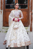 Naqsh Off-White Organza & Silk Lehenga Choli with Dupatta For Women