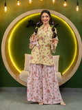 Premium Dull Raw Silk Printed 2-Piece Suit For Women