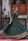 Afsaana Dark Green Kattan Silk Maxi with Net Dupatta For Women