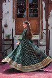 Afsaana Dark Green Kattan Silk Maxi with Net Dupatta For Women