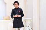 Luxurious Black Sherwani with Intricate Sequin Embroidery For Boys