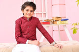 Majestic Red Prince Coat For Boys