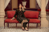 Black 3-Piece Embroidered Suit For Women