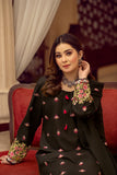Black 3-Piece Embroidered Suit For Women