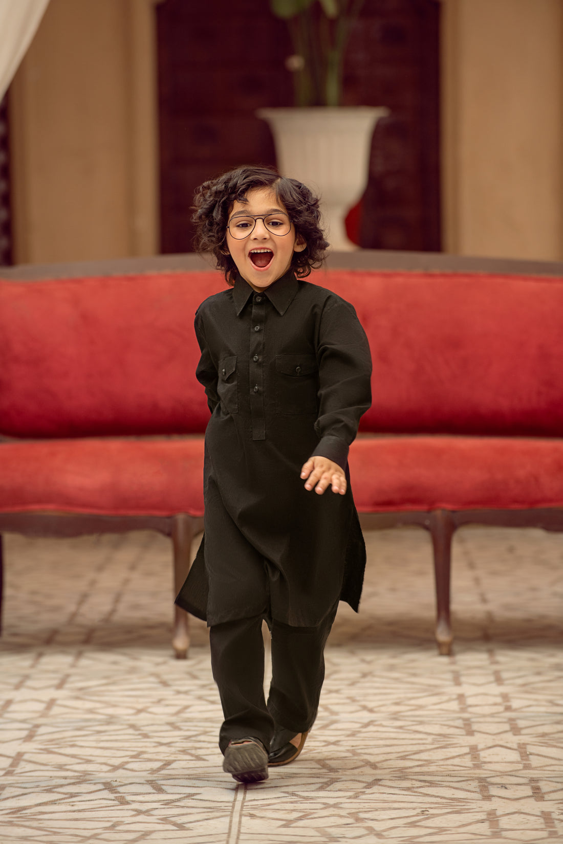 Boys Black Summer Salwar Kameez – 2 Piece Set For Boys