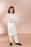 White Kameez Shalwar with Contrast Waistcoat For Boys