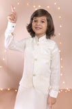 White Kameez Shalwar with Contrast Waistcoat For Boys