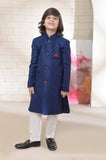 Elegant Blue Sherwani Crafted from Luxurious Jamawar Fabric For Boys