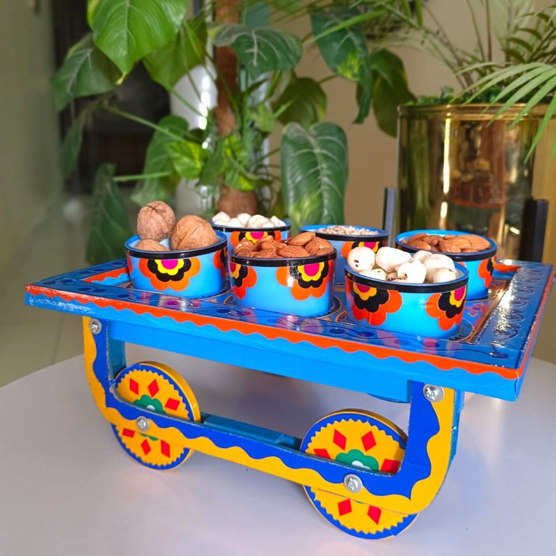 Blue Color Truck-Art Wooden Thaila/Cart