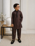 Brown Father & Son Matching Kurta Shalwar Set For Men & Kid